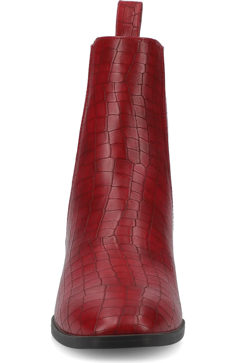 Journee Collection Wrenley Bootie, Alternate, color, Red Crocodile