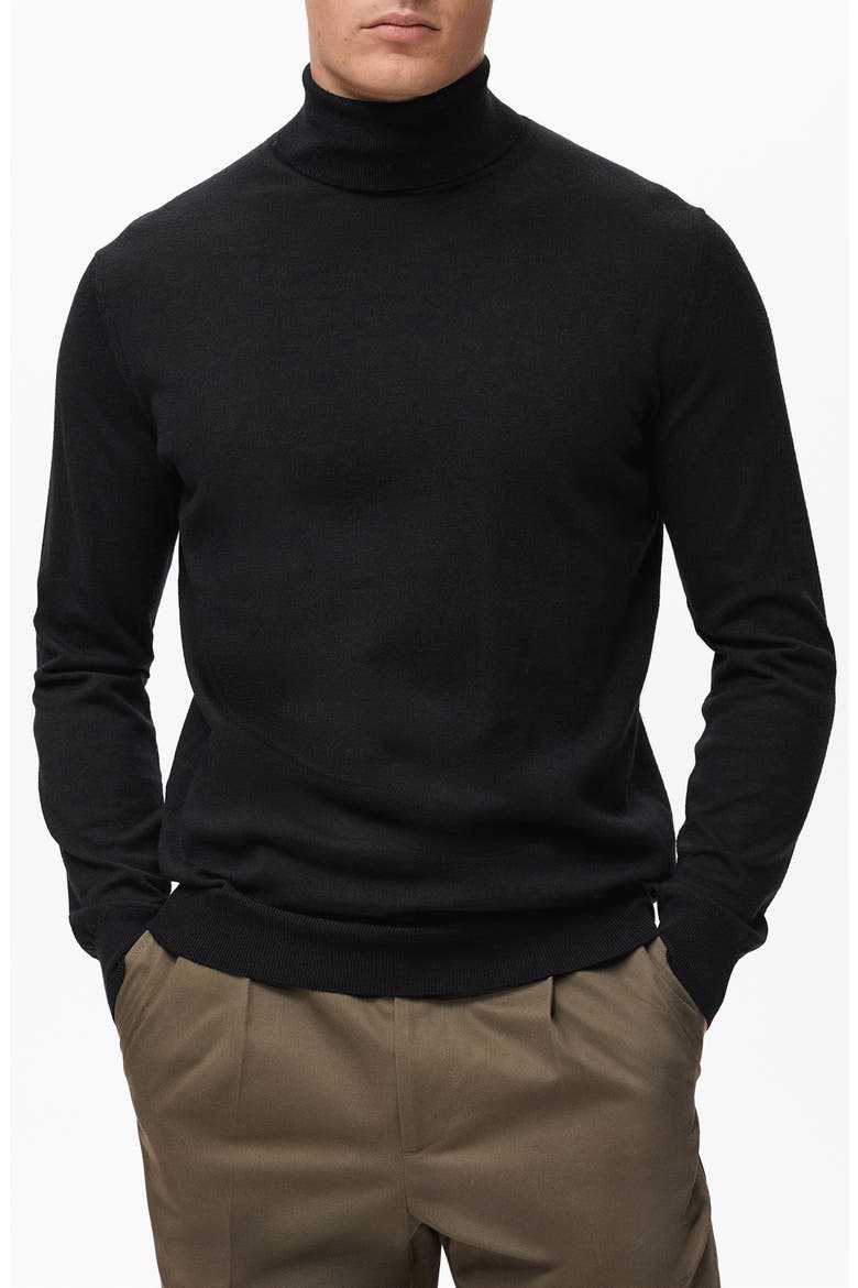 Turtleneck Wool Sweater, Main, color, BLACK
