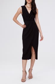 DVF Hallie Sleeveless Faux Wrap Midi Dress
