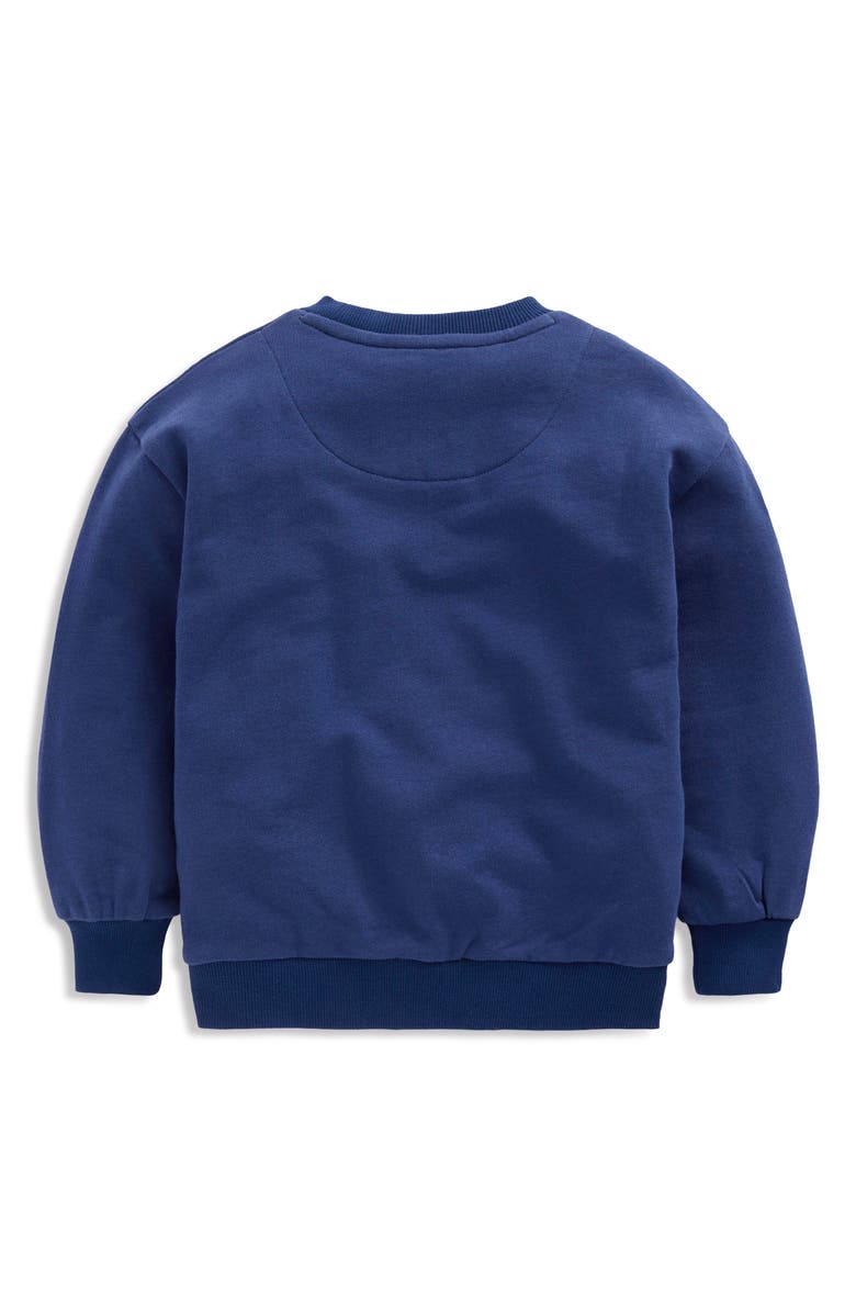 Mini Boden Kids' Bobbie Appliqué Cotton Sweatshirt, Alternate, color, Navy Unicorns