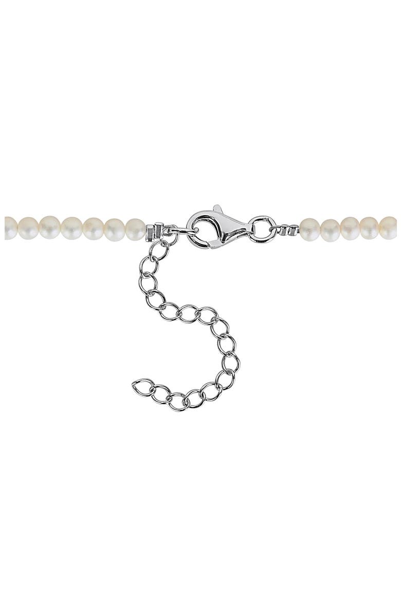 3.5-9.5mm Cultured Freshwater Pearl Bow Necklace, Alternate, color, WHITE