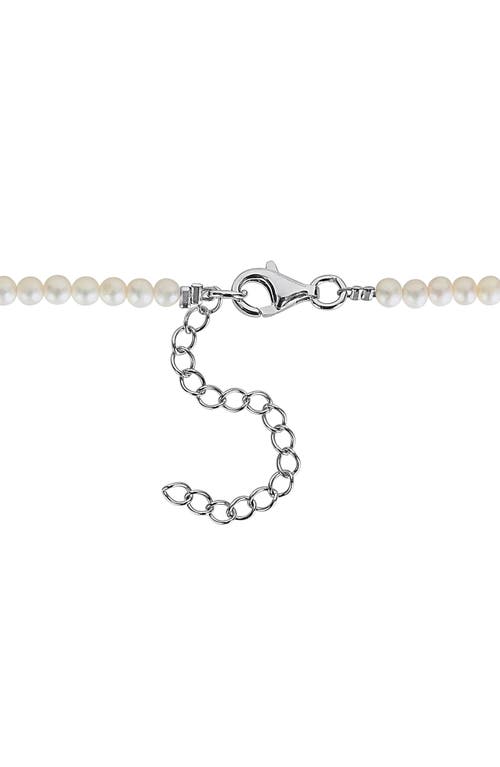 Delmar 3.5-9.5mm Cultured Freshwater Pearl Bow Necklace In White