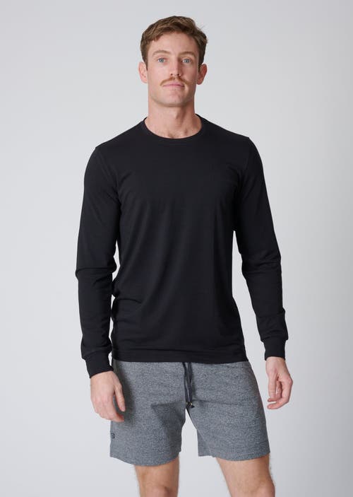 Leisure Lab Long Sleeve Everyday T-shirt In Matte Black