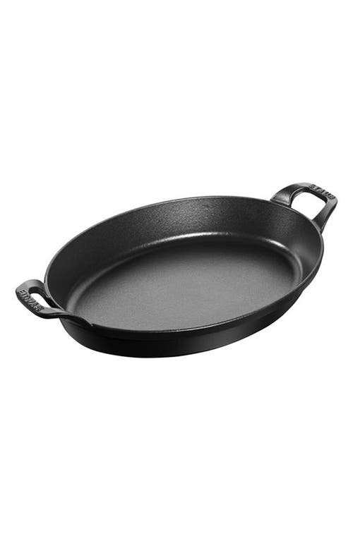 Staub 9.5-inch Enameled Cast Iron Oval Baking Dish In Black