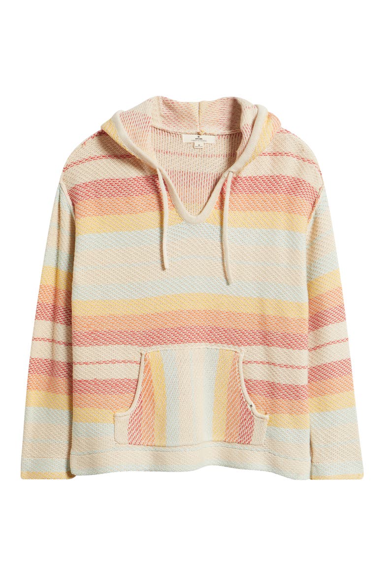 Revival Stripe Knit Poncho, Alternate, color, ORANGE