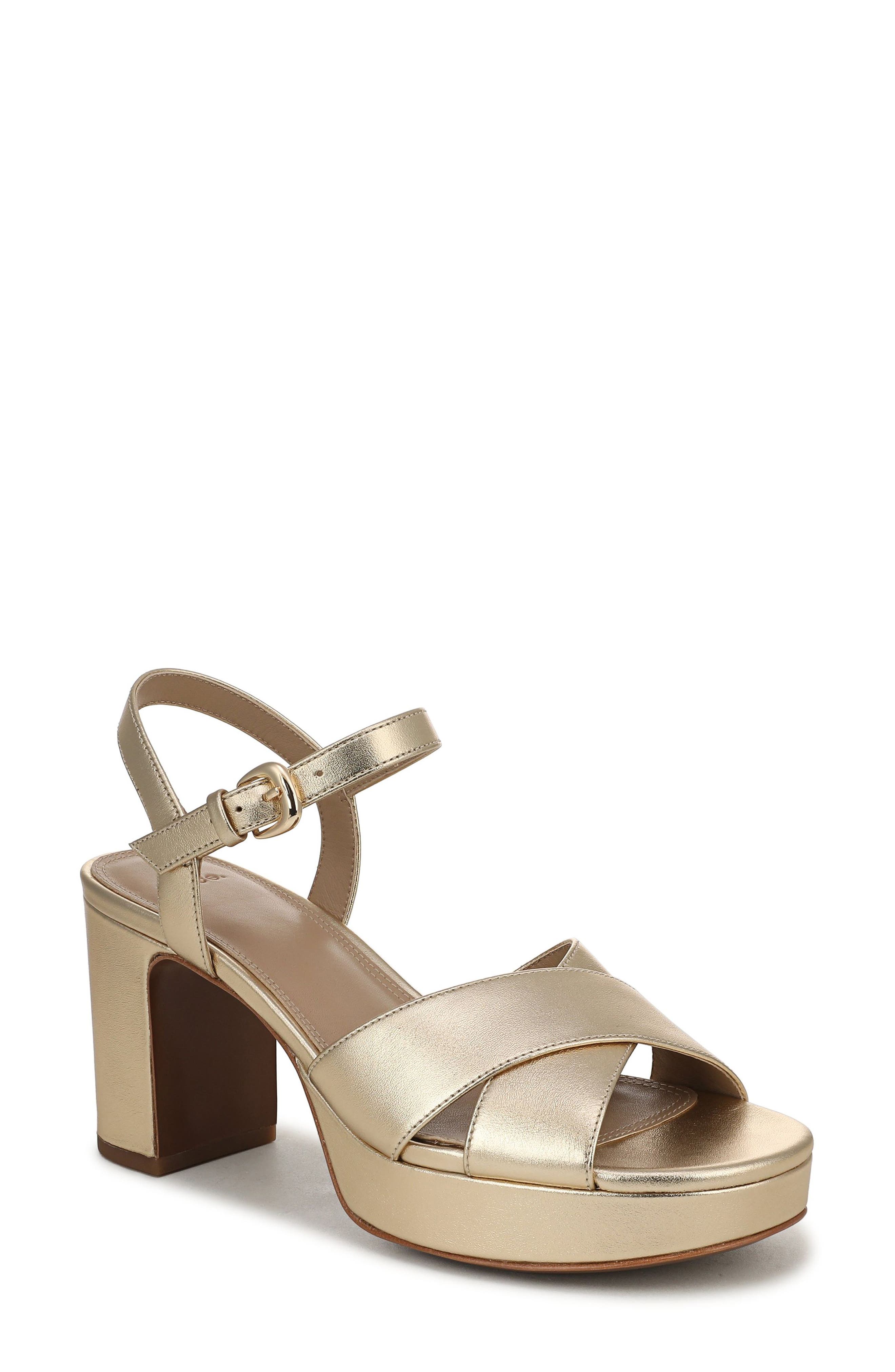 Vince Ericka Ankle Strap Platform Sandal, Main, color, Champagne Leather