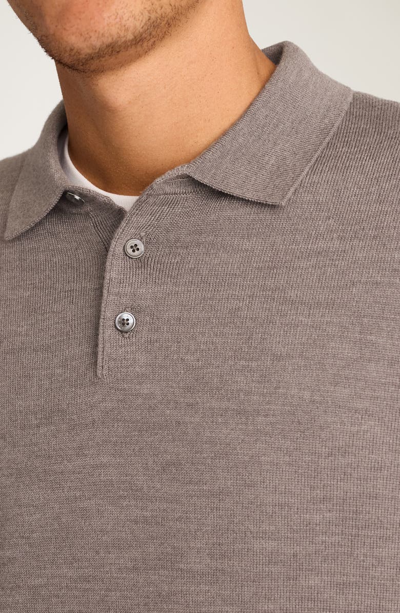 Bonobos Long Sleeve Merino Wool Polo Sweater, Alternate, color, Taupe Heather Ec15049