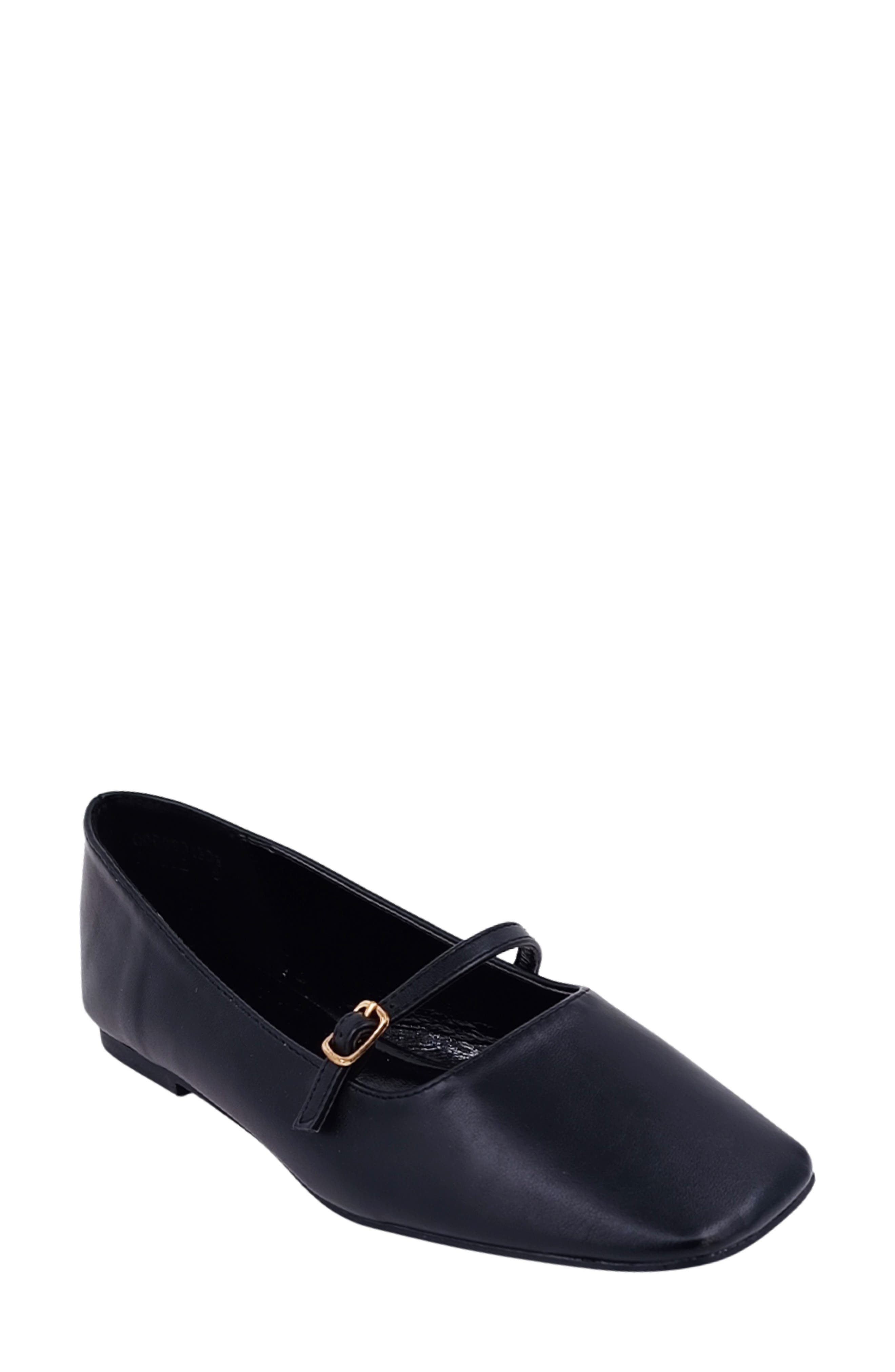SHUSHOP Adele Mary Jane Flat, Main, color, Black