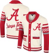 COLOSSEUM Women's Colosseum Cream Alabama Crimson Tide Wild Collective Button-Up Jacquard Sweater