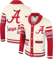 COLOSSEUM Women's Colosseum Cream Alabama Crimson Tide Wild Collective Button-Up Jacquard Sweater