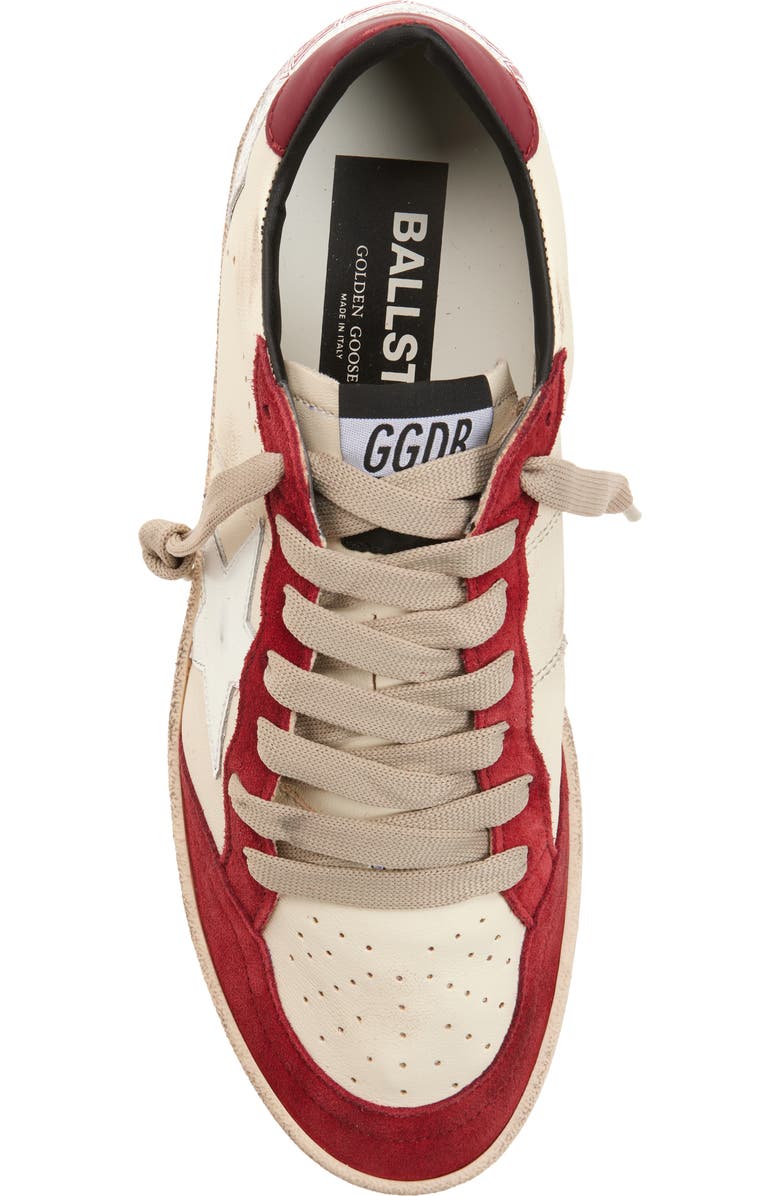 Golden Goose Ball Star Sneaker, Alternate, color, White Beige/Red/White