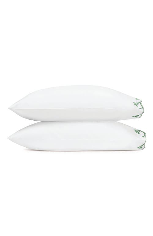 Matouk Marcella Set Of 2 600 Thread Count Egyptian Cotton Pillowcases In Green