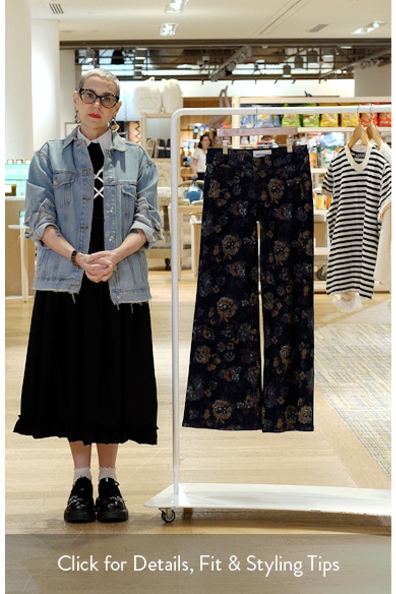 Floral Print Low Rise Wide Leg Jeans video