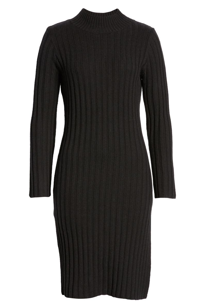 BP. Ribbed Long Sleeve Sweater Dress, Alternate, color,