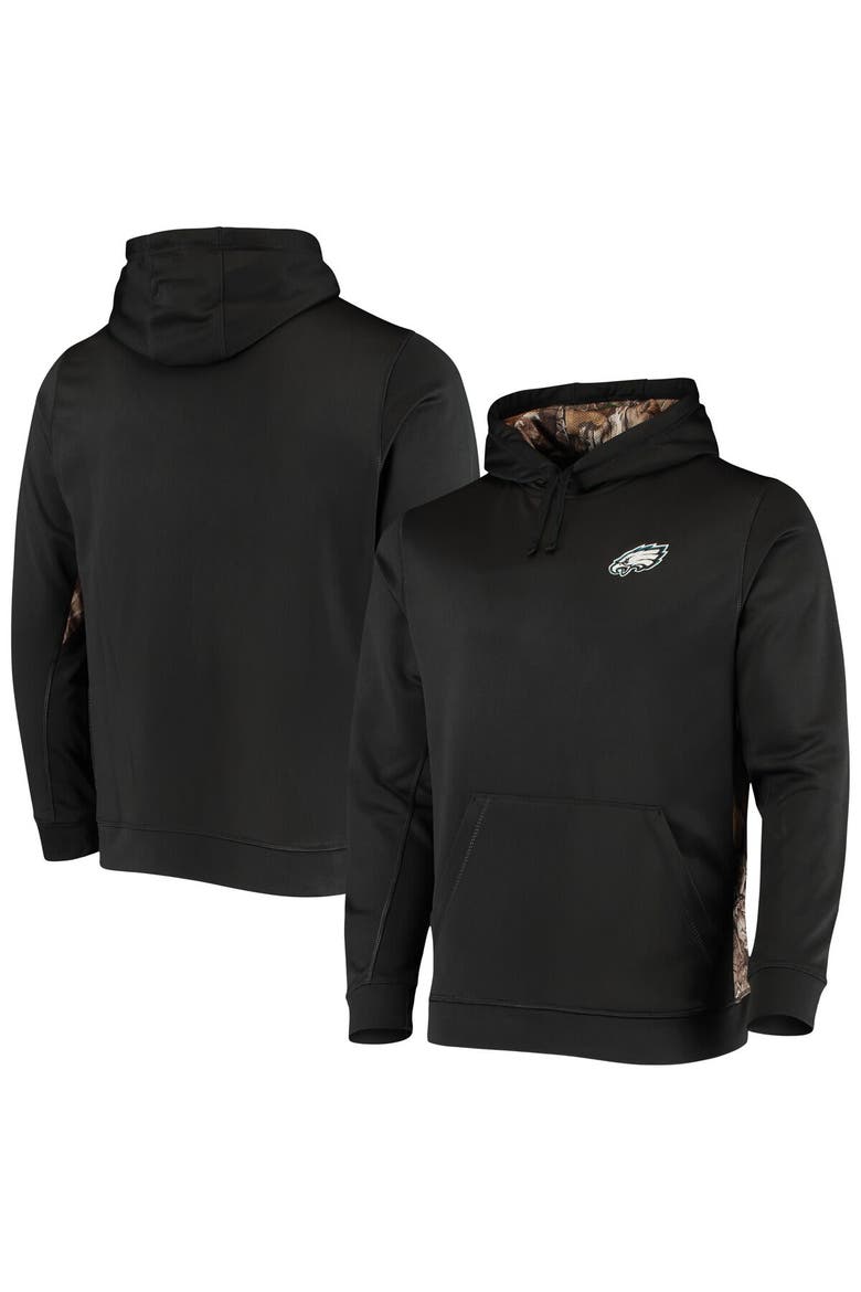 Men's Dunbrooke Black/Realtree Camo Philadelphia Eagles Logo Ranger Pullover Hoodie, Main, color, Black