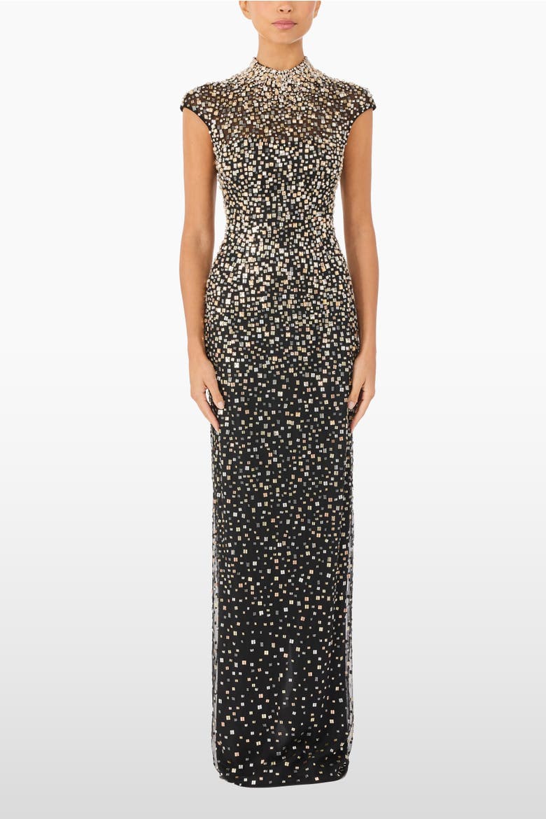 Treasure Beaded Maxi Dress, Alternate, color, Liquorice