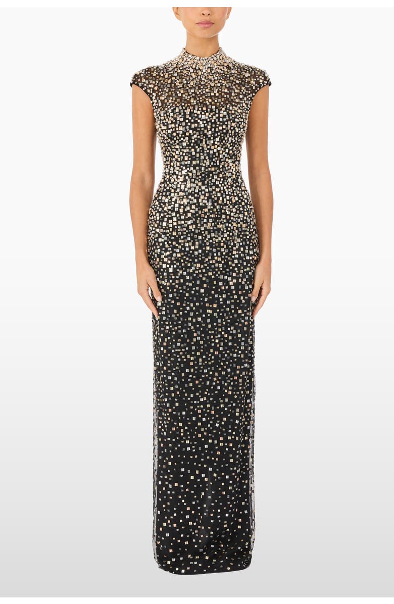 Jenny Packham Treasure Beaded Maxi Dress, Alternate, color, Liquorice