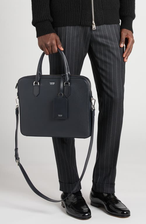 Tom Ford Elliot City Grained Leather Briefcase In Black