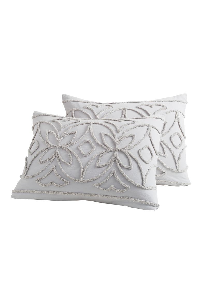 Chenille Border Comforter & Shams Set, Alternate, color, GREY
