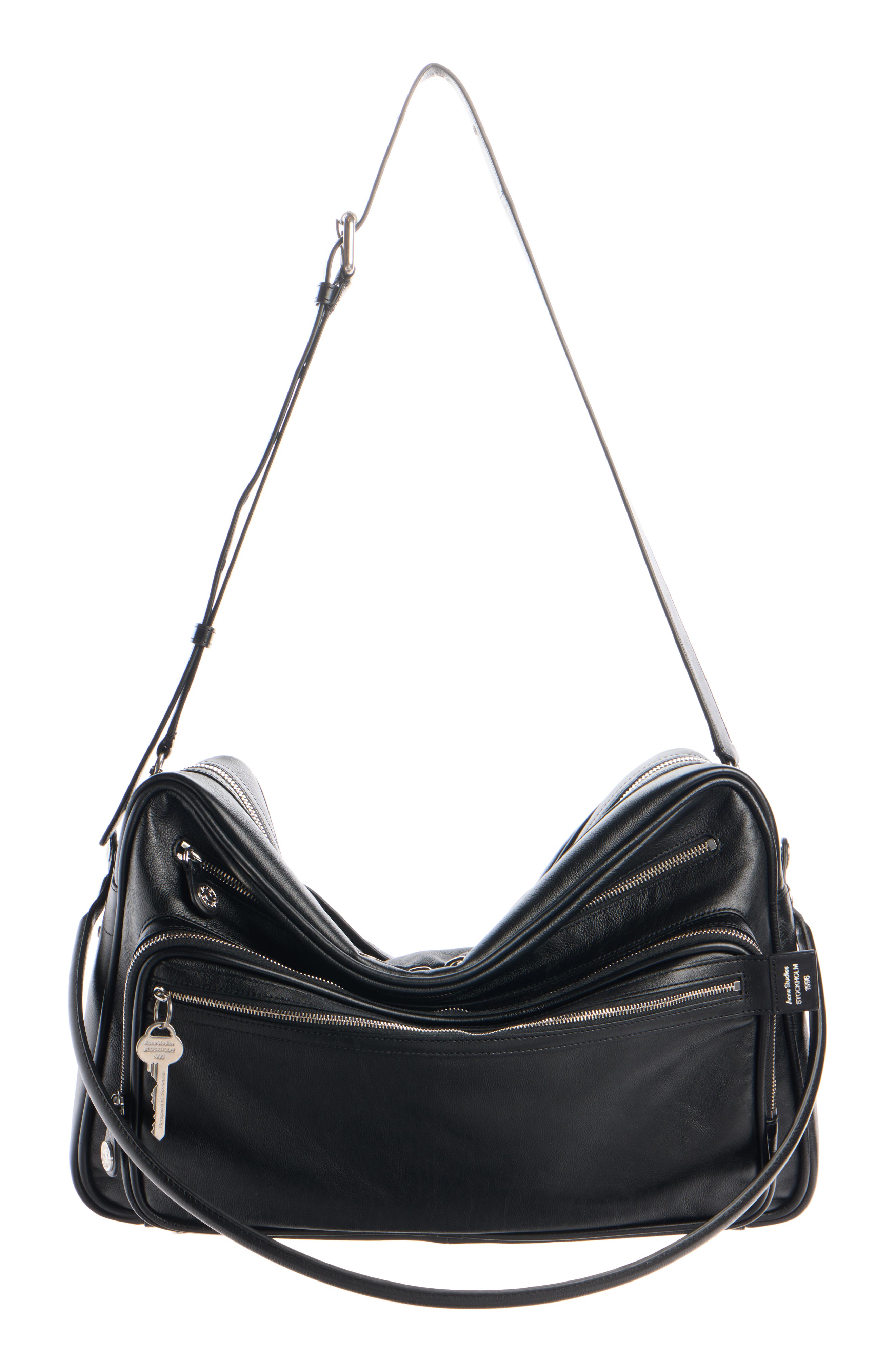 Acne Studios Medium Camero Leather Shoulder Bag, Alternate, color, 