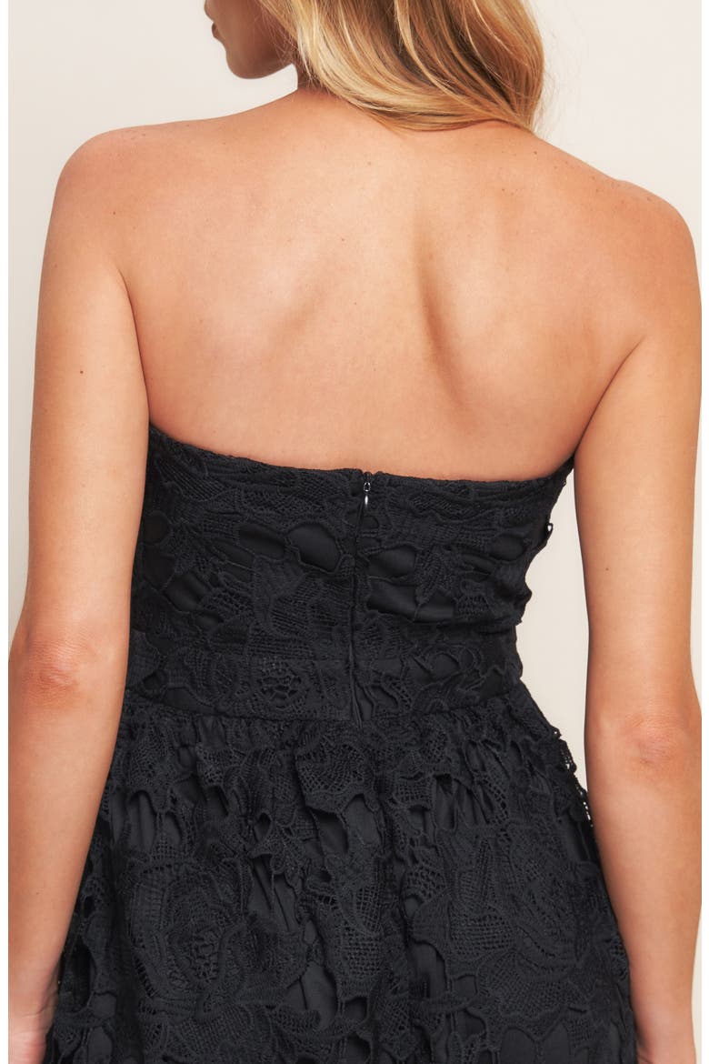 Lace Midi Dress, Alternate, color, BLACK