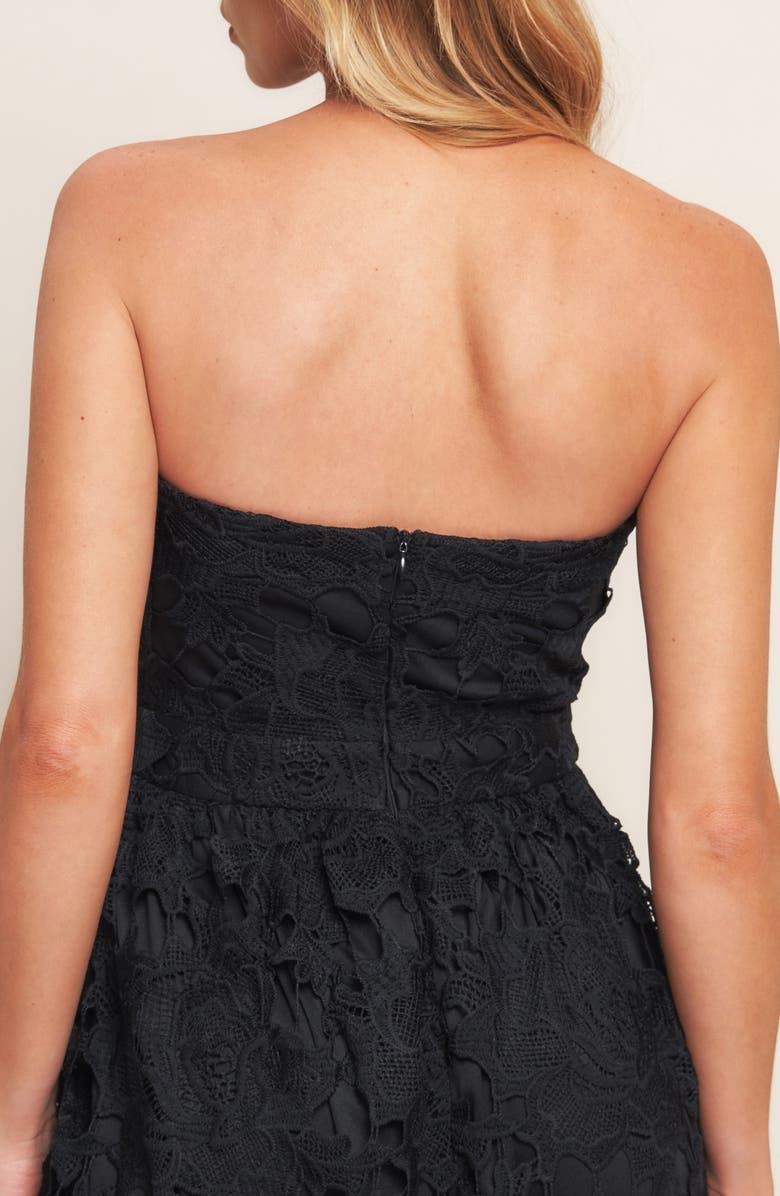 FLYING TOMATO Lace Midi Dress, Alternate, color, Black