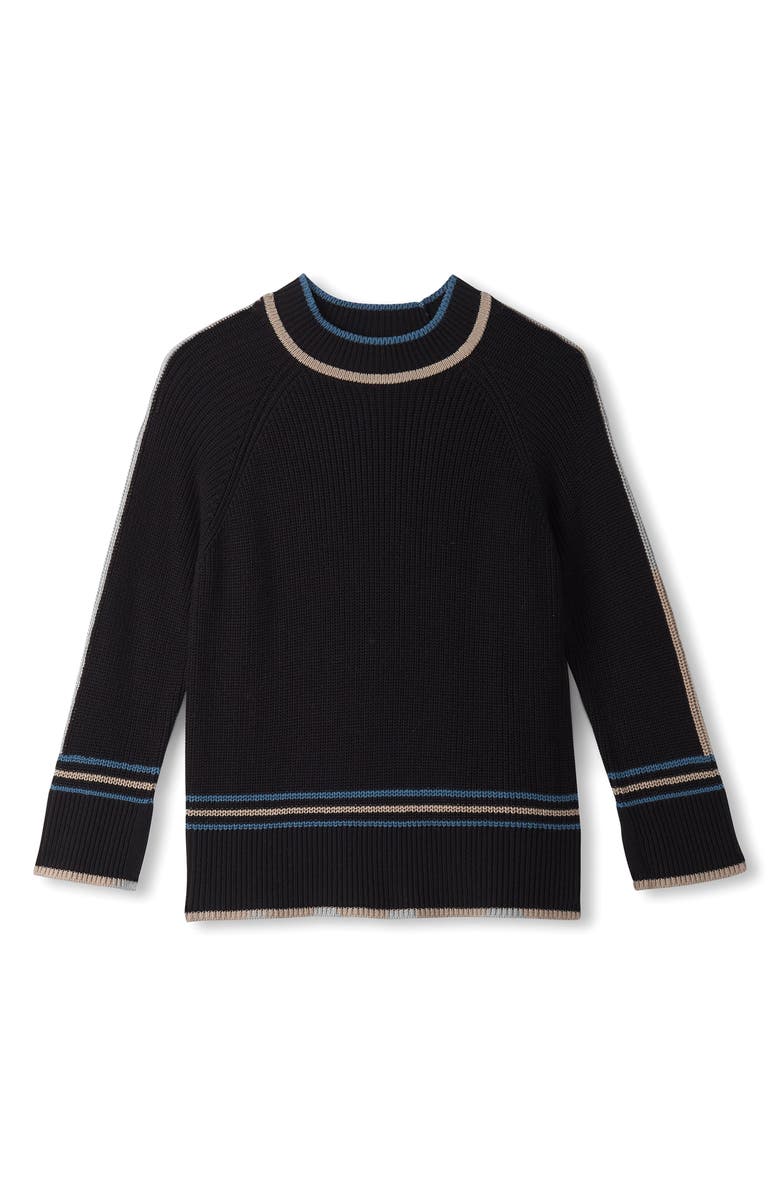 Hatley Tipped Rib Mock Neck Sweater, Alternate, color, Black