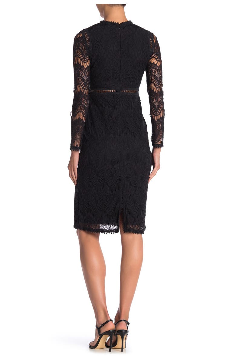 Love By Design Lace Long Sleeve Midi Dress, Alternate, color, Jet Black