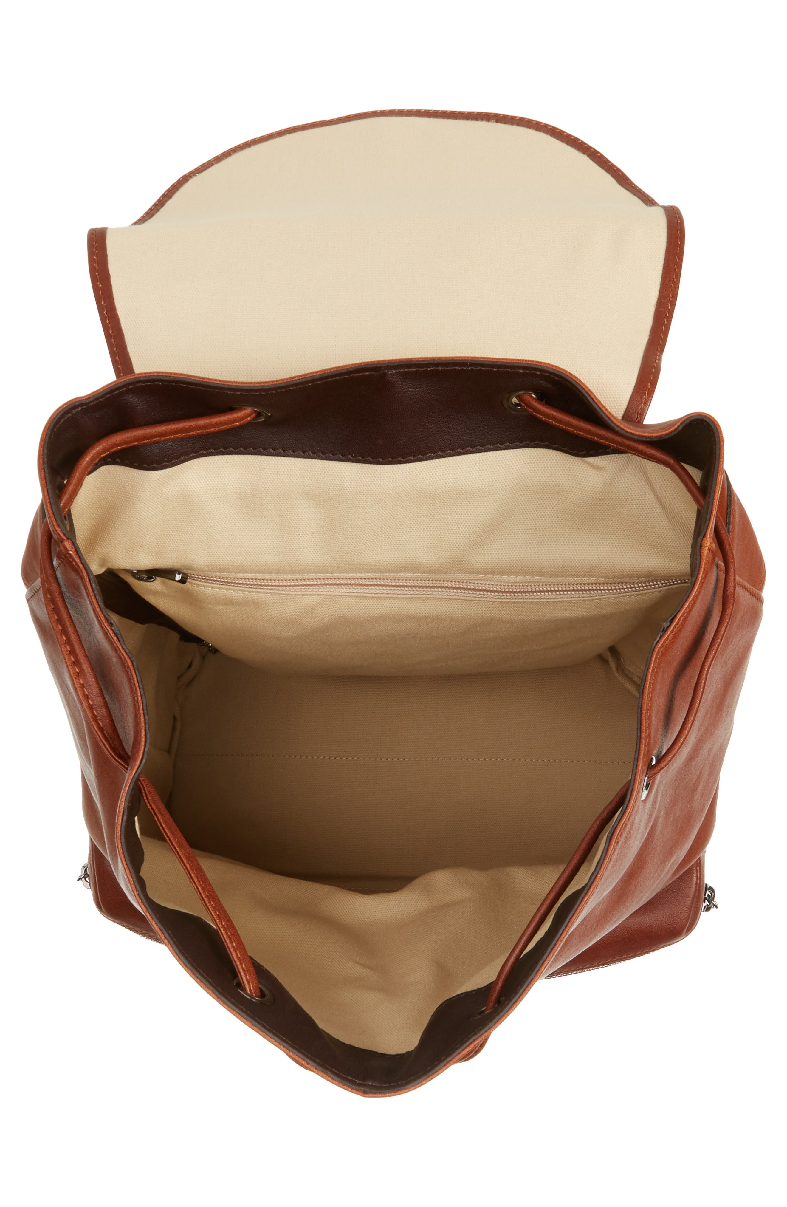 Longchamp Medium 3D Leather Backpack, Alternate, color, Cognac