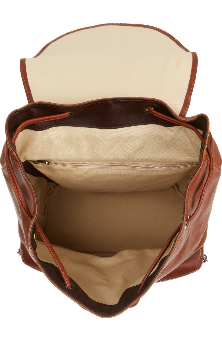 Longchamp Medium 3D Leather Backpack, Alternate, color, Cognac