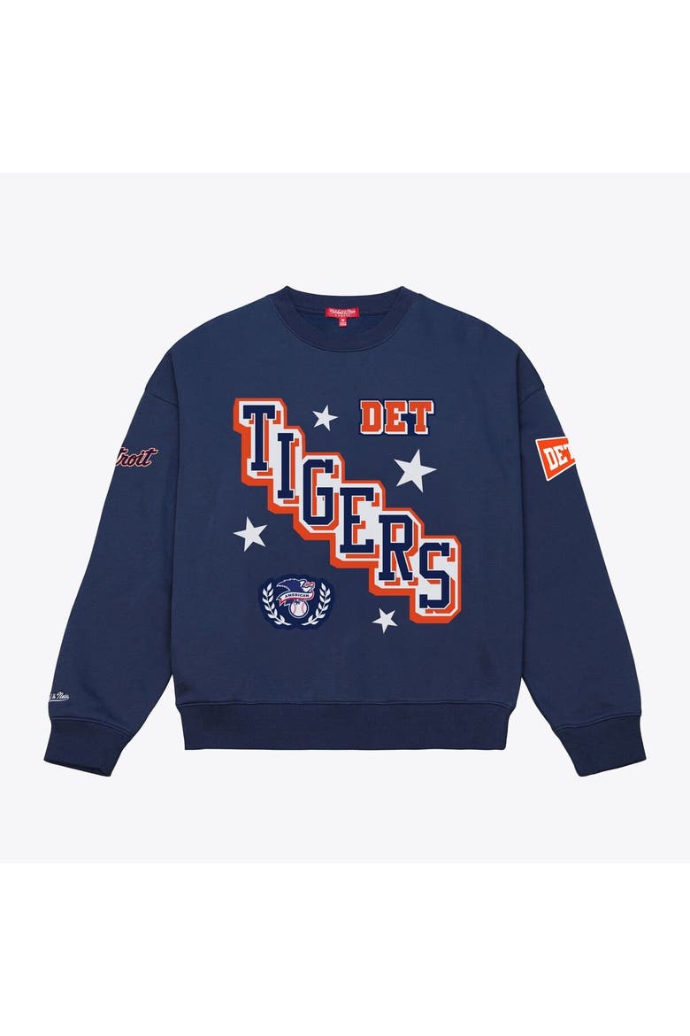Women's Mitchell & Ness  Navy Detroit Tigers Pep Rally Sweatshirt, Alternate, color, Navy