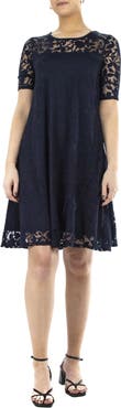 Nina Leonard Burnout Trapeze Dress