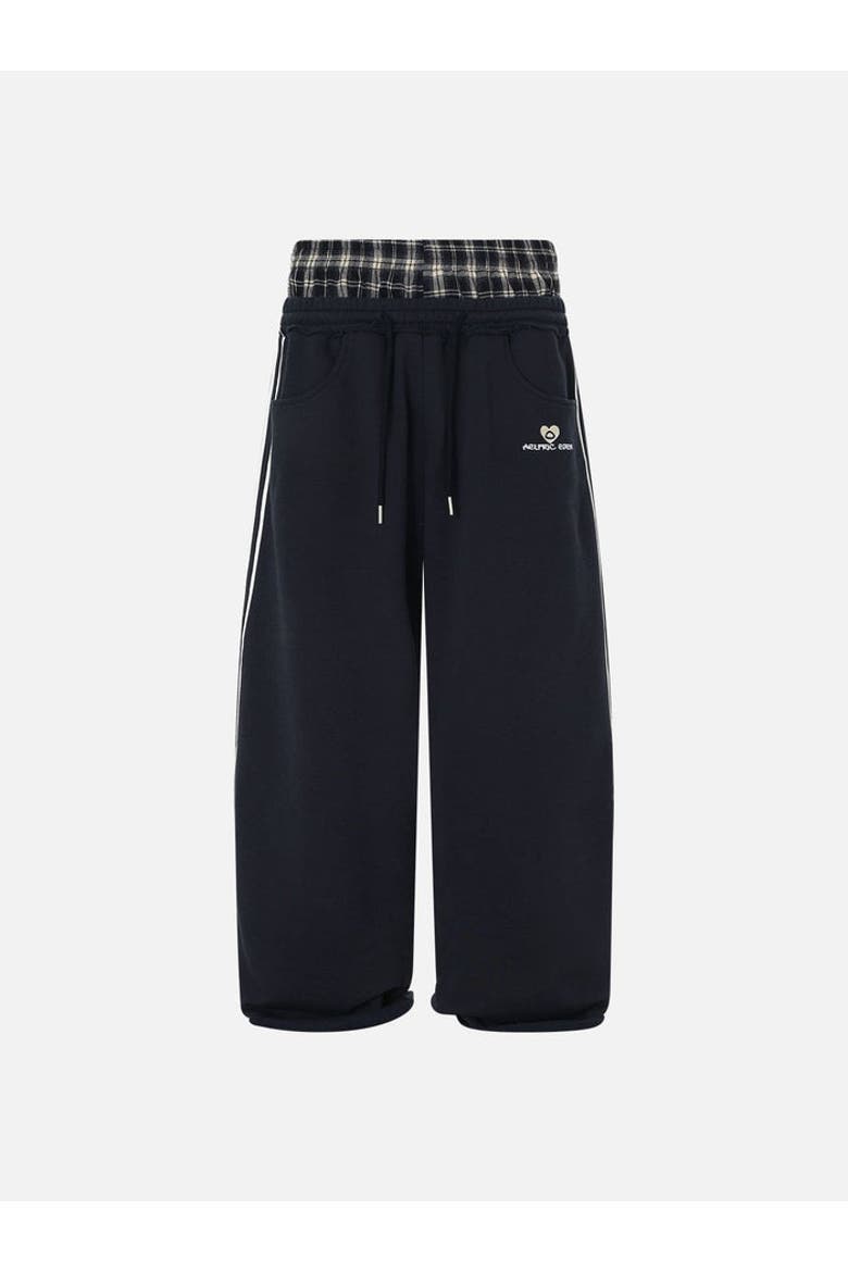 Double Waist Baggy Sweatpants, Main, color, Dark Blue