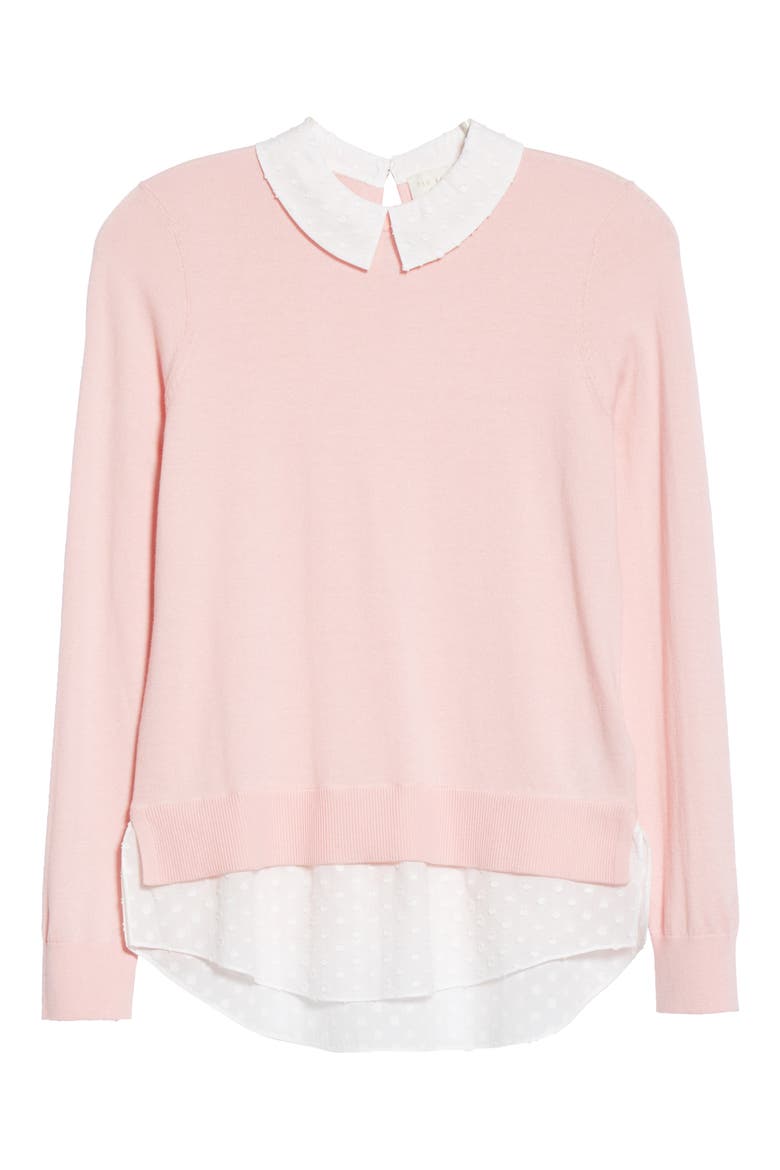 Ohlin Mixed Media Layered Sweater, Alternate, color, DUSKY-PINK