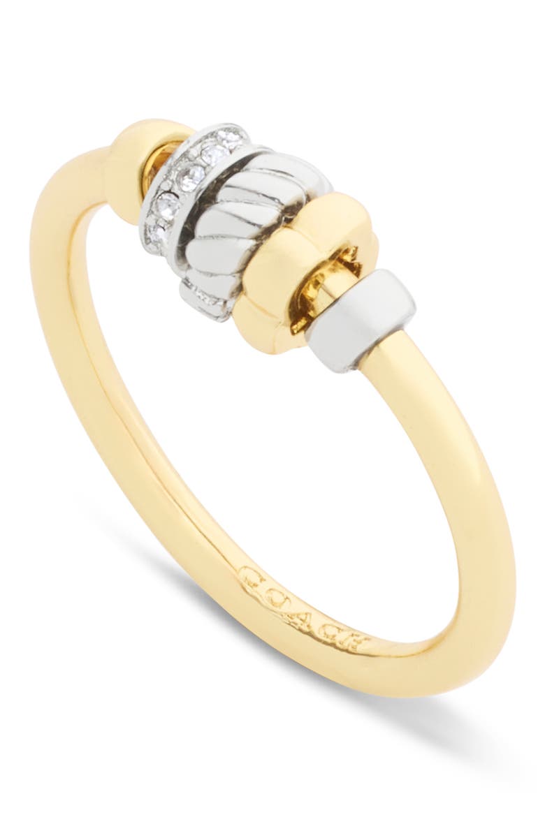 Mixed Rondelle Band Ring, Alternate, color, RHODIUM/ GOLD