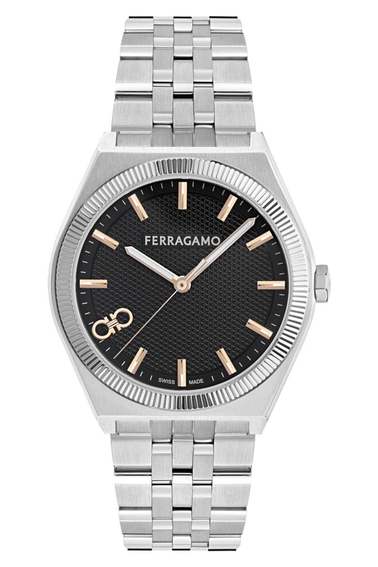 Vega Bracelet Watch, 40mm, Main, color, BLACK/ STAINLESS STEEL