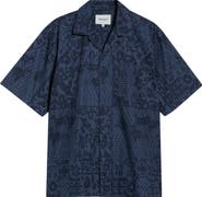 Carhartt Work In Progress Vestige Print Cotton Poplin Bowling Shirt