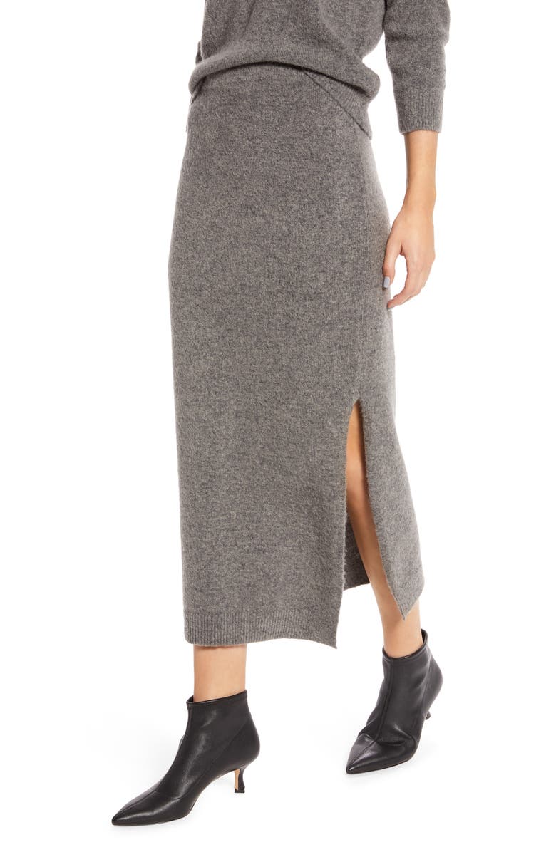 Something Navy Sweater Midi Skirt, Main, color, 