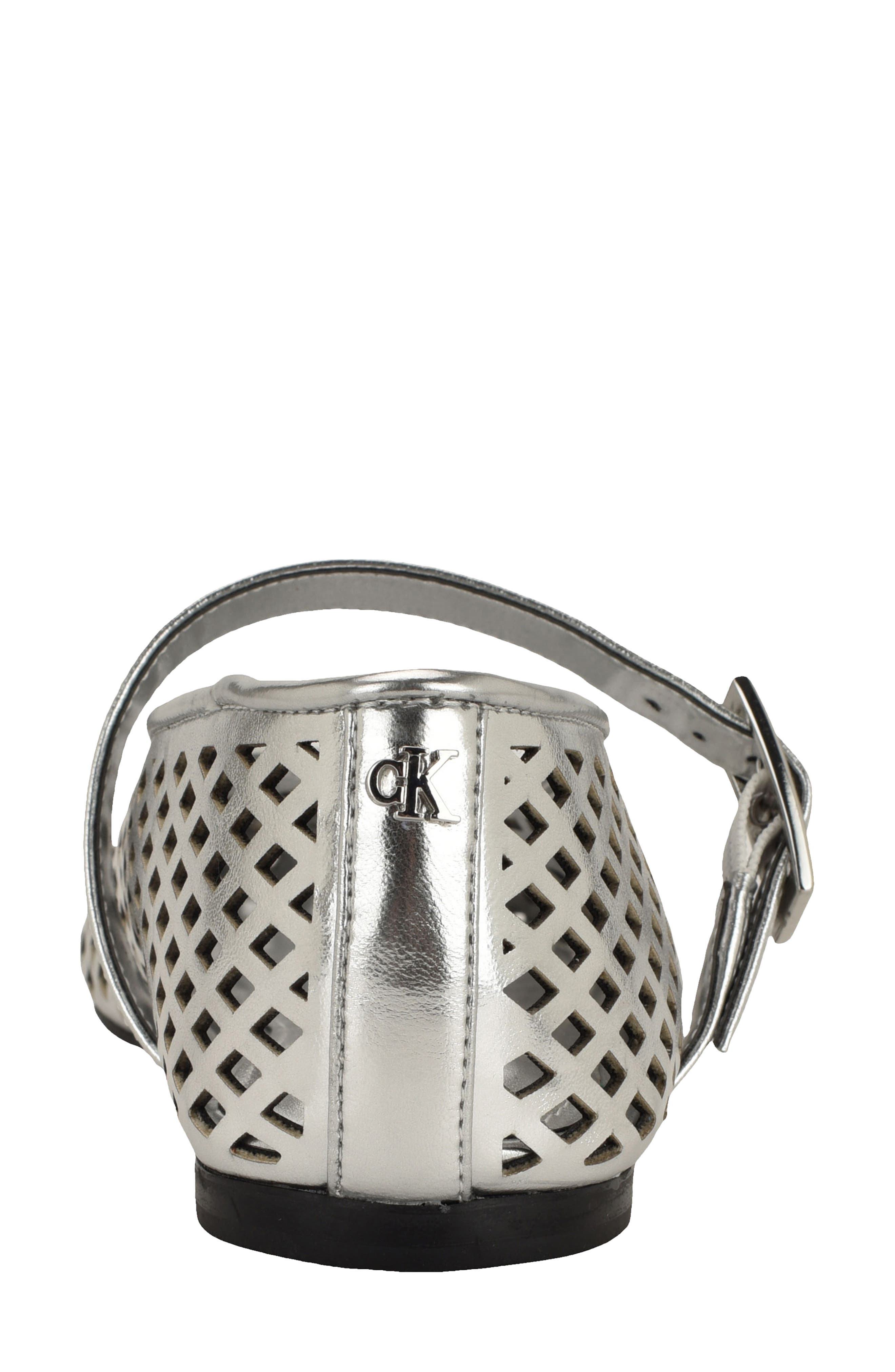 Calvin Klein Lauria Mary Jane Flat, Alternate, color, Silver