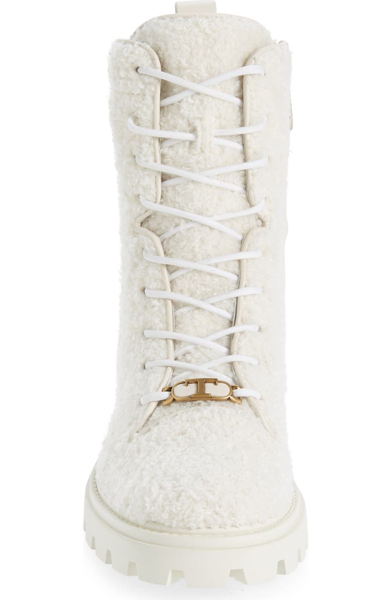 Tod's Faux Shearling Combat Boot, Alternate, color,