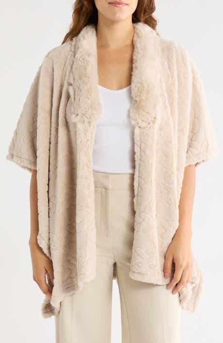 Ribbed Knit Cardigan Poncho