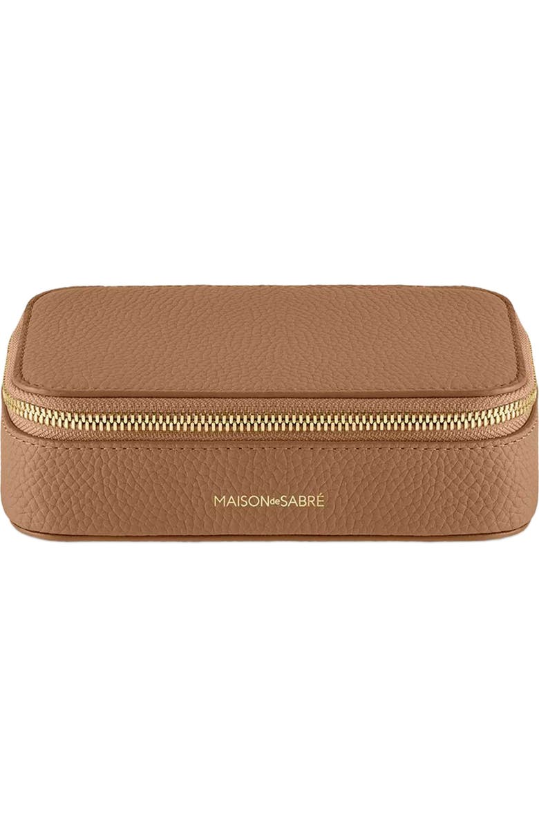 MAISON de SABRÉ Leather Jewellery Case, Main, color, Sandstone Brown