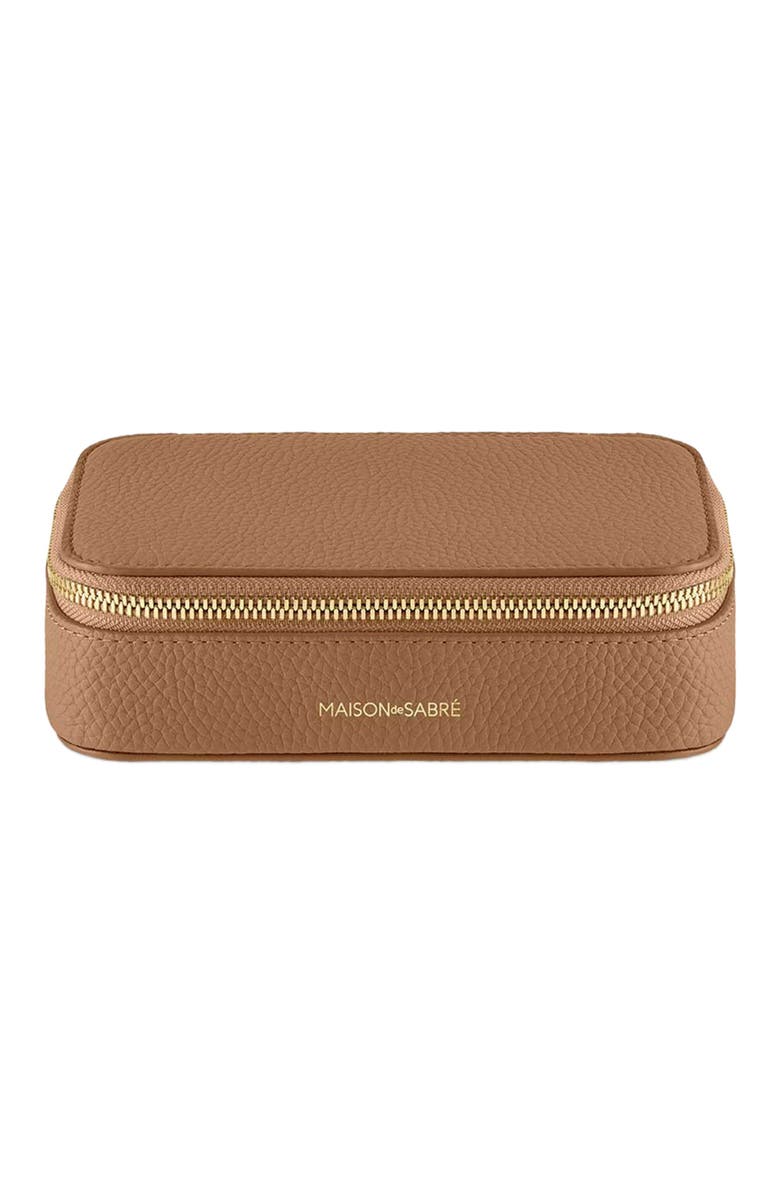 MAISON de SABRÉ Leather Jewellery Case, Main, color, Sandstone Brown