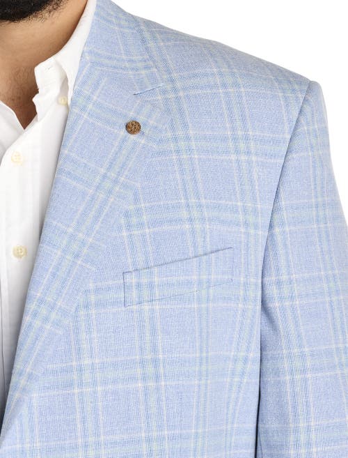 Oak Hill By Dxl Big & Tall Windowpane Sport Coat In Blue