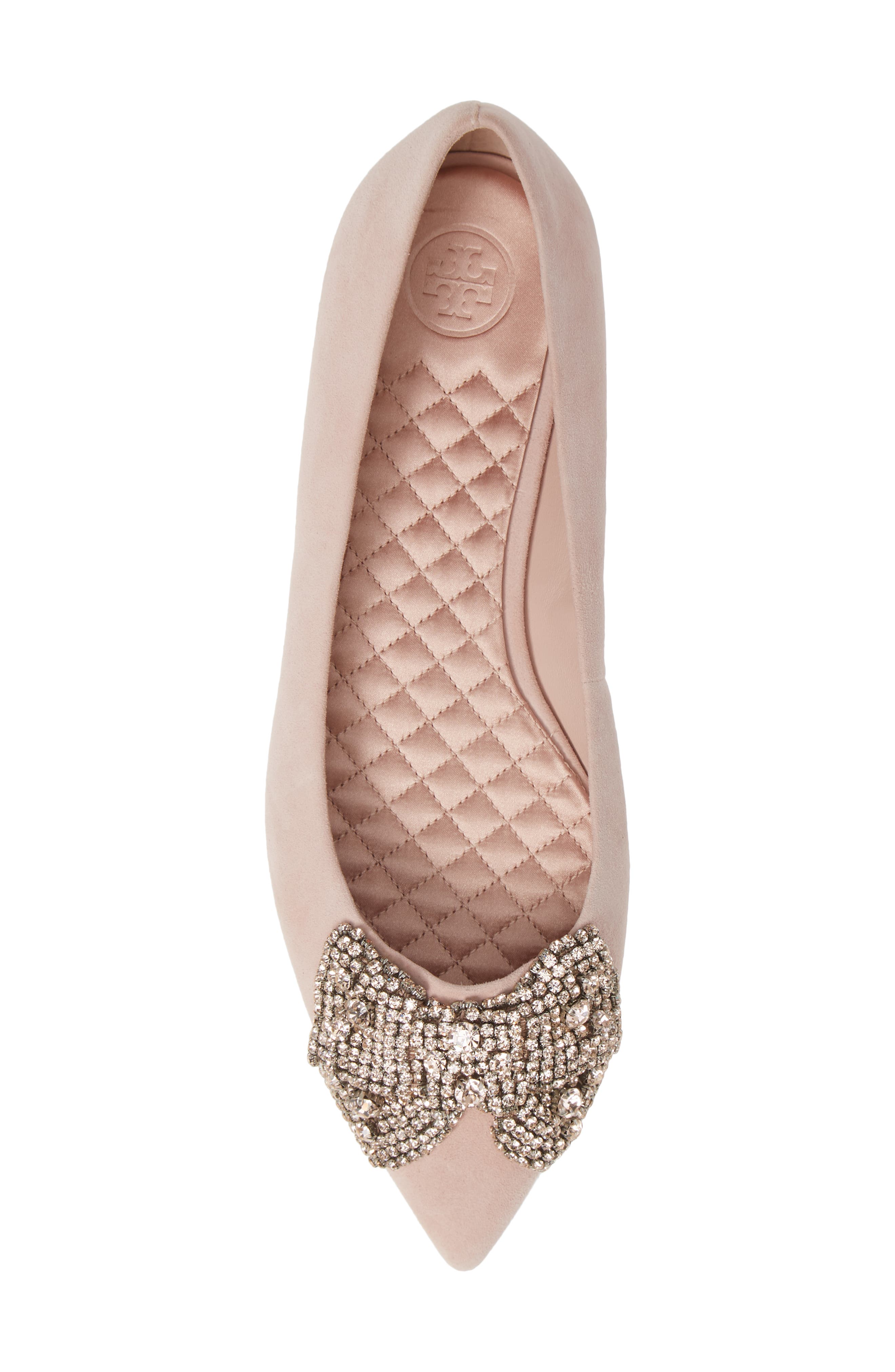 Tory Burch Esme Crystal Bow Flat, Alternate, color, 