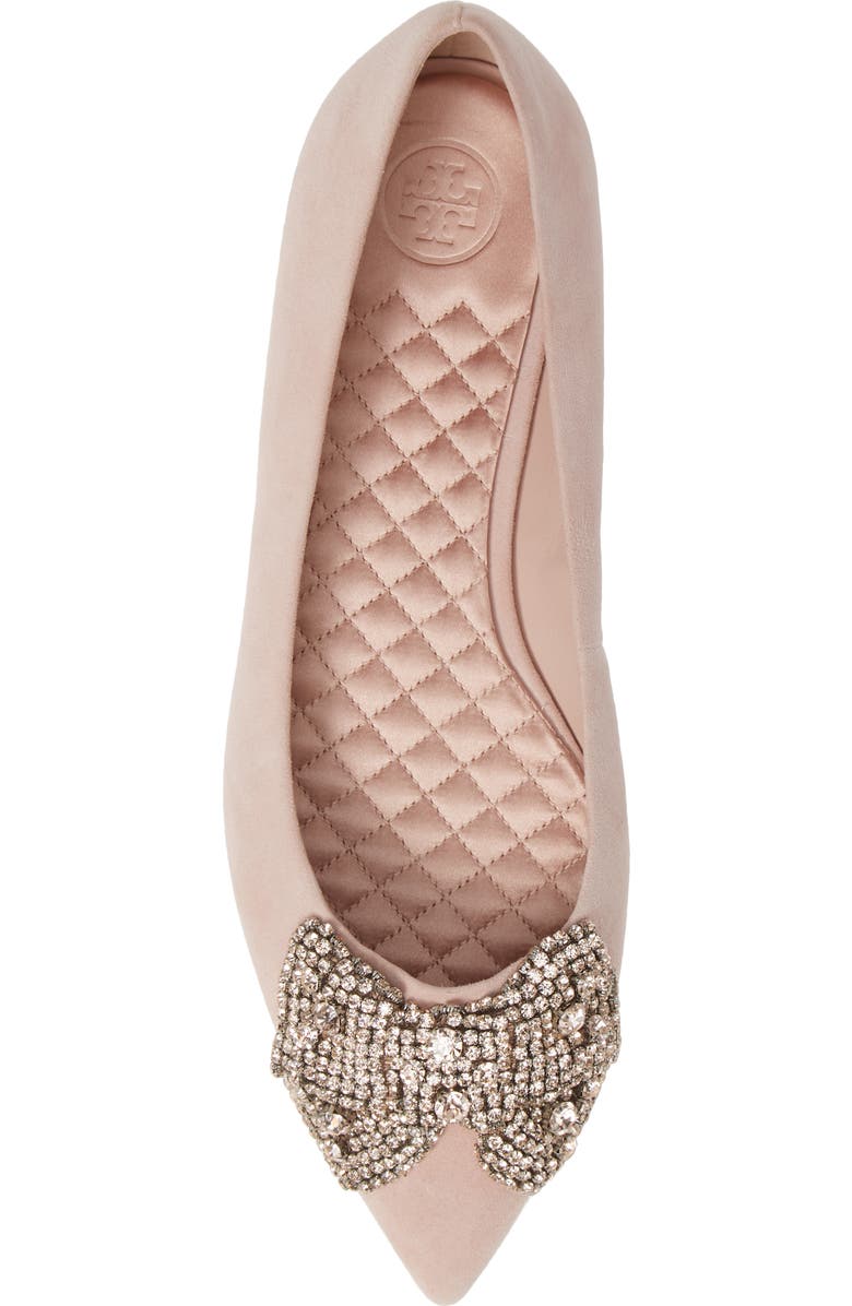 Tory Burch Esme Crystal Bow Flat, Alternate, color,