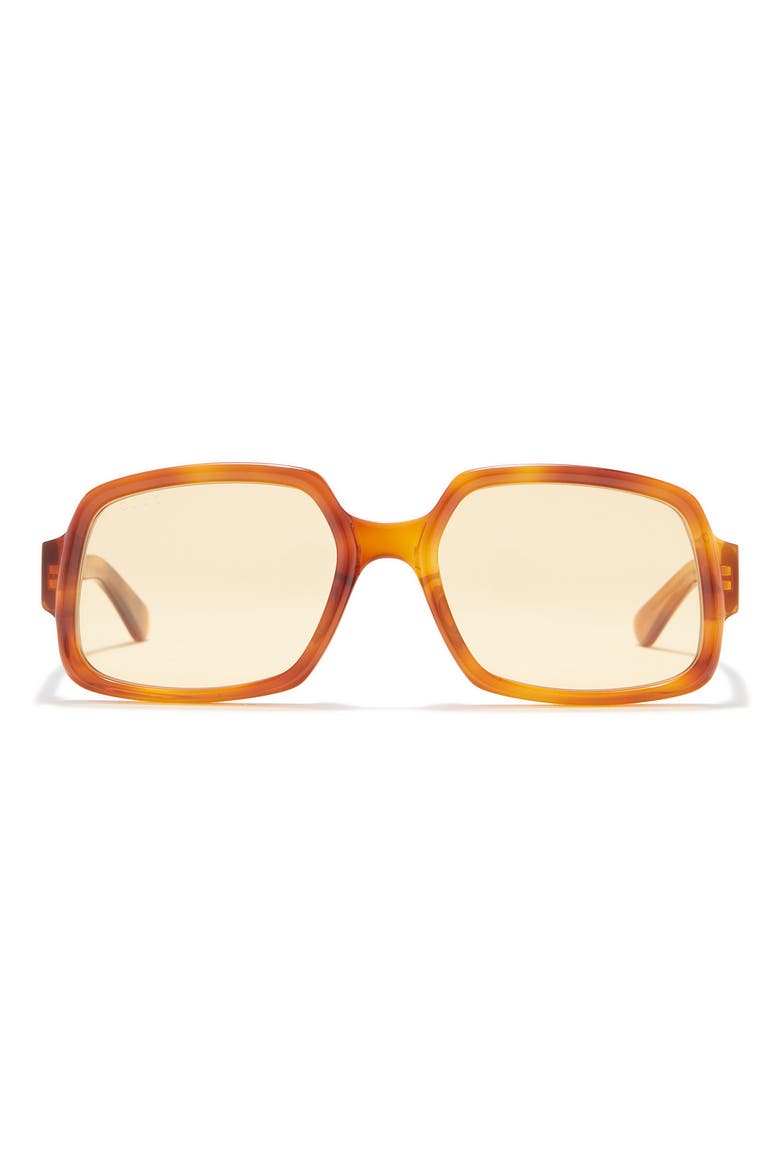 56mm Square Sunglasses, Main, color, HAVANA HAVANA YELLOW/ YLW
