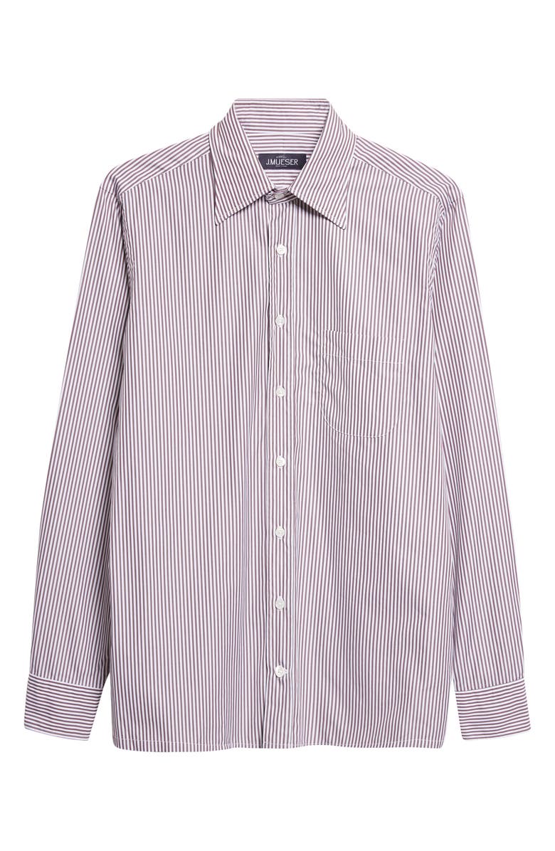 J. Mueser Carter Stripe Button-Up Shirt, Main, color, Brown Stripe