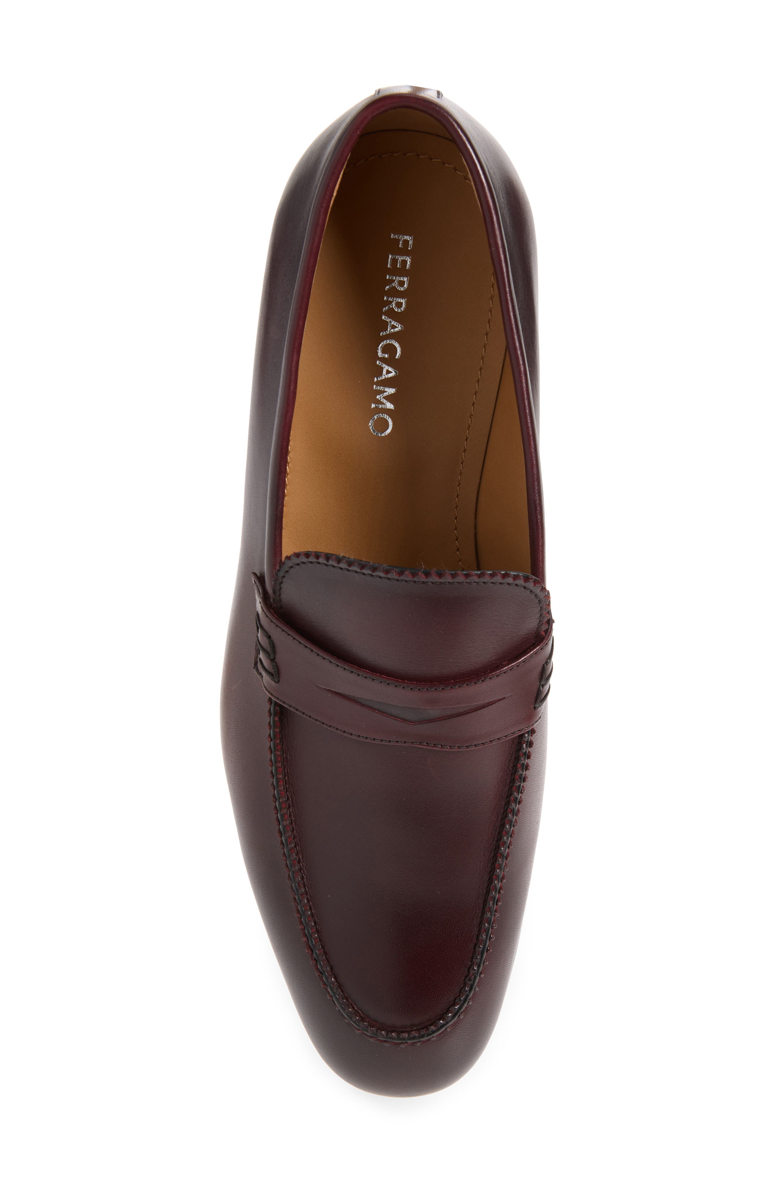 FERRAGAMO Great New Penny Loafer, Alternate, color, Cordovan Nero Biscotto