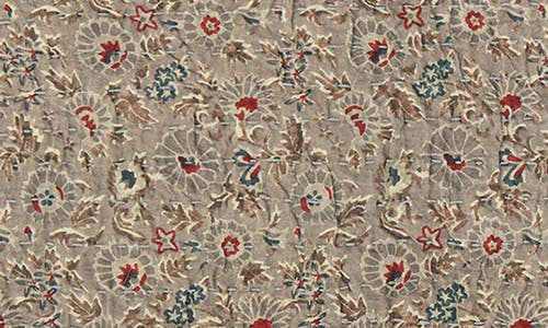 Taj Hotel Vintage Cotton Kantha Throw Blanket In Multi Tan